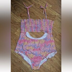 Summer Crush Juniors pink Floral One-Piece Swimsuit Women’s Size 2X NWT